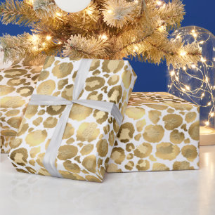 Papel De Regalo Patrón de impresión de leopardo elegante Relieve m