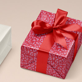 Papel De Regalo Patrón de impresión de leopardo rosa y rojo