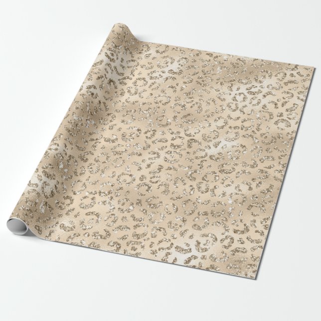 Papel De Regalo Patrón de impresión de piel de leopardo marrón ani (Desenrollado)