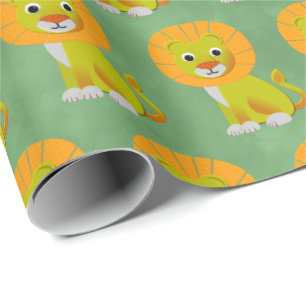 Papel De Regalo Patrón de impresión de pinzas de león de bebé lind