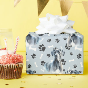 Papel De Regalo Patrón de impresión de traza de retrato gris de pe