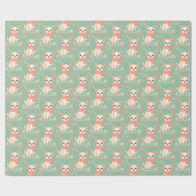 Papel De Regalo Patrón de invierno de Chihuahua (Superficie plana)