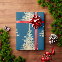 Patrón de invierno elegante árbol dorado y azul