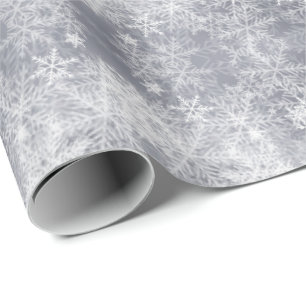 Papel De Regalo Patrón de invierno gris de hielo abstracto,