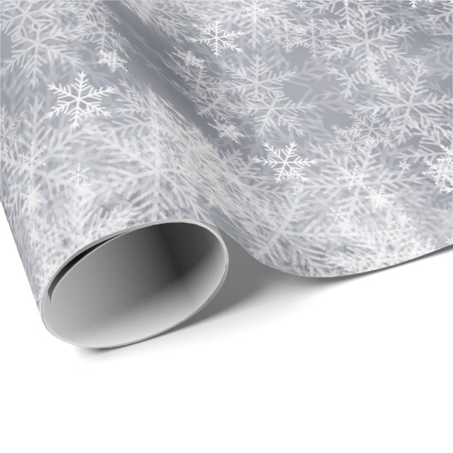 Papel De Regalo Patrón de invierno gris de hielo abstracto, (Esquina del rollo)