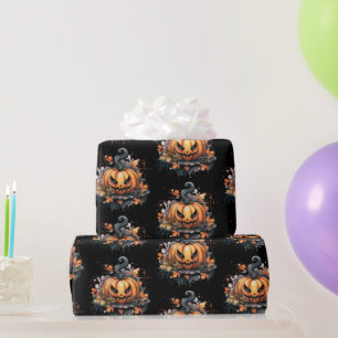 Papel De Regalo Patrón de Jack-O' Lantern espeluznante Halloween