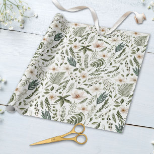 Papel De Regalo Patrón de jardín botánico floral acuarela