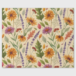 Papel De Regalo Patrón de jardín floral de otoño de botica