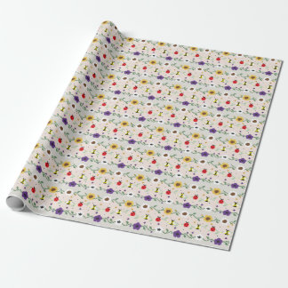 Papel De Regalo Patrón de jardín floral de píxeles