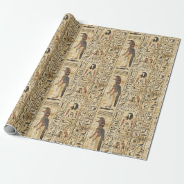Papel De Regalo Patrón de jeroglíficos egipcios Dios del pájaro
