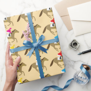 Papel De Regalo Patrón de jinetes de Carreras de caballos