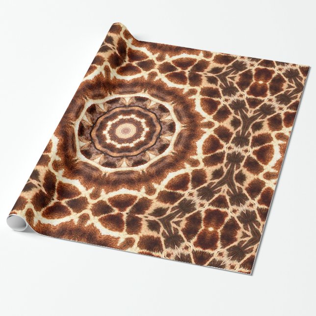 Papel De Regalo Patrón de jirafa_ (Desenrollado)
