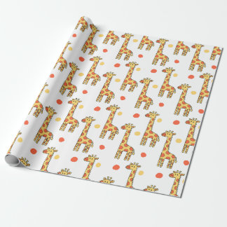 Papel De Regalo Patrón de jirafa linda amarillo impresión de anima
