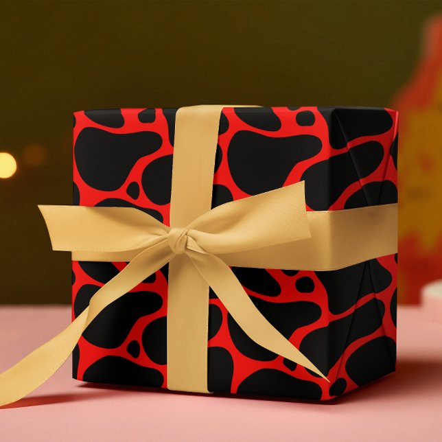 Papel De Regalo Patrón de jirafa rojo y negro (Subido por el creador)