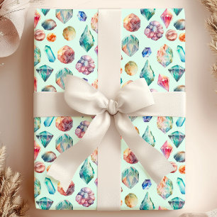 Papel De Regalo Patrón de joyas de acuarela
