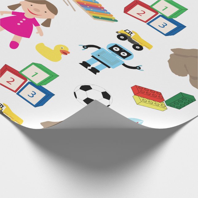 Papel De Regalo Patrón de juguetes para niños (Esquina)