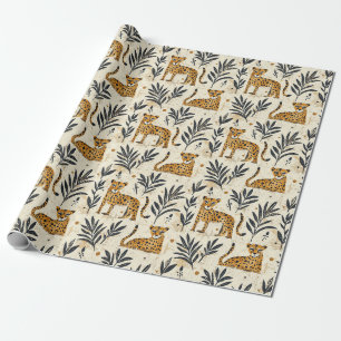 Papel De Regalo Patrón de jungla de leopardo juguetón