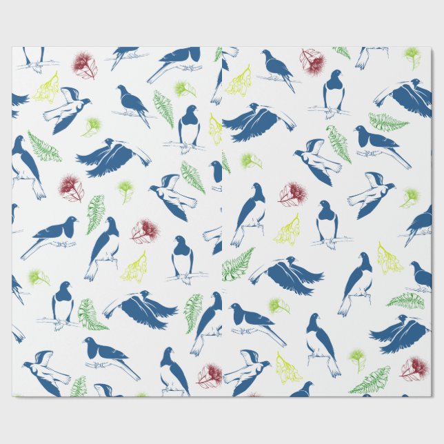 Papel De Regalo Patrón de Kereru de pichón de madera (Costura)