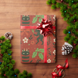 Papel De Regalo Patrón de Krampus festivo