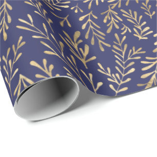 Papel De Regalo Patrón de la fusión de oro azul de la Marina de 