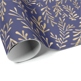 Papel De Regalo Patrón de la fusión de oro azul de la Marina de mo