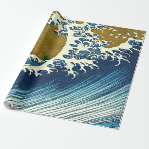 Papel De Regalo Patrón de la Gran Ola de Hokusai: Arte Ukiyo-e Jap