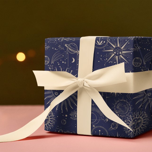 Papel De Regalo Patrón de la Marina de Astronomía Celestial (Subido por el creador)