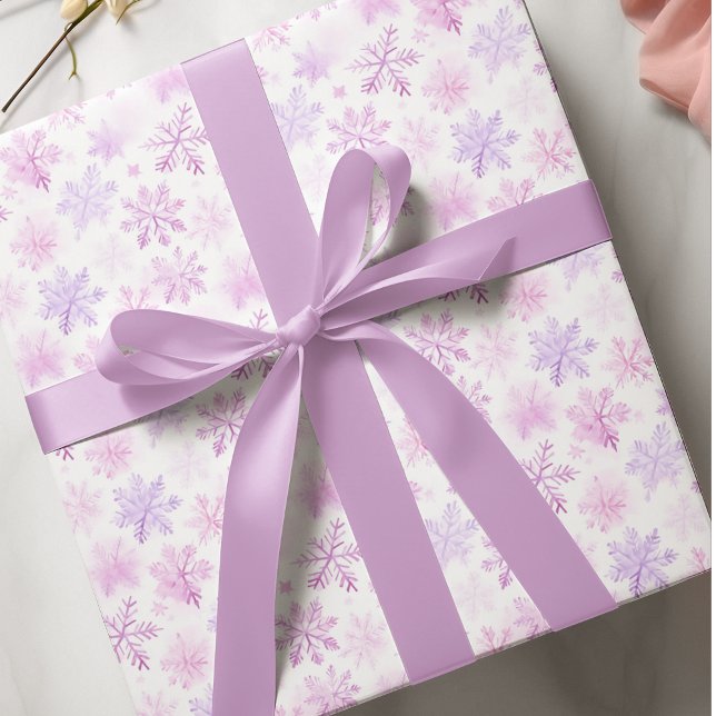 Papel De Regalo Patrón de lagunas de nieve rosa morado (Subido por el creador)