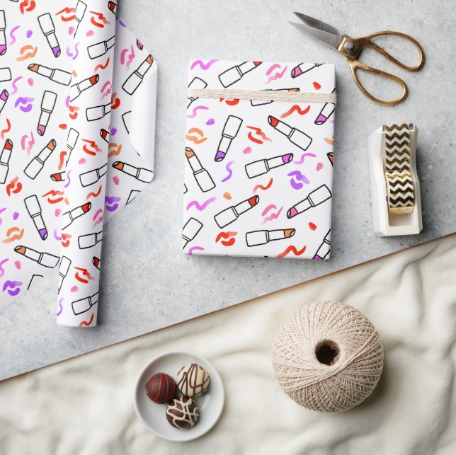 Papel De Regalo Patrón de lápiz labial (Artesanía)