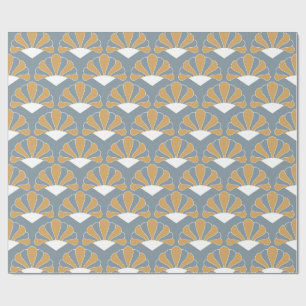 Papel De Regalo Patrón de las flores de ventilador de color azul d