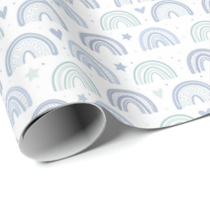 Papel De Regalo Patrón de las lluvias azules del bebé pastel