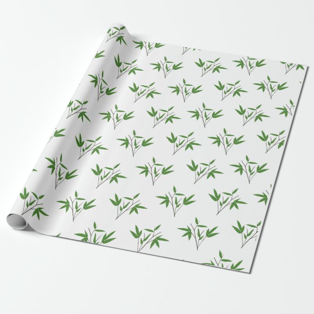 Papel De Regalo Patrón de las ramas de bambú (Desenrollado)