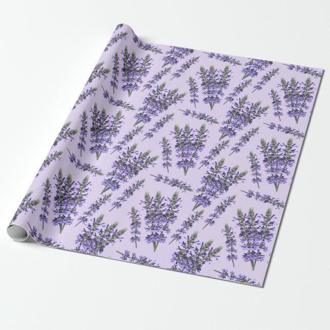 Papel De Regalo Patrón de lavanda (Desenrollado)