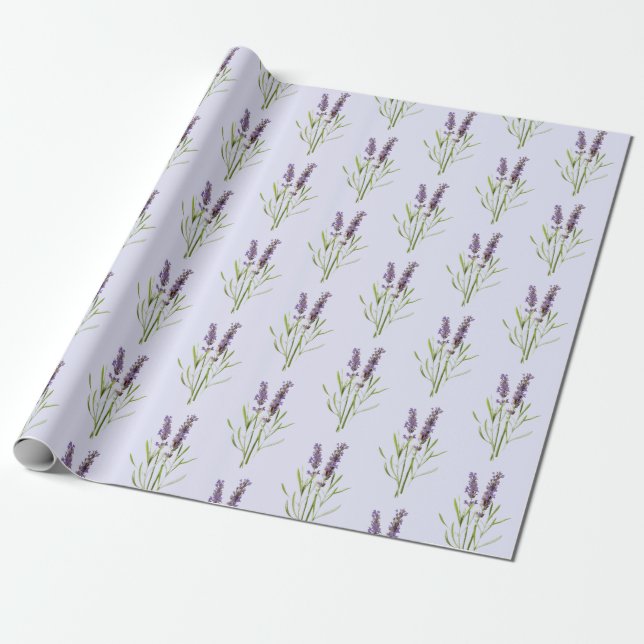 Papel De Regalo Patrón de lavanda de época (Desenrollado)