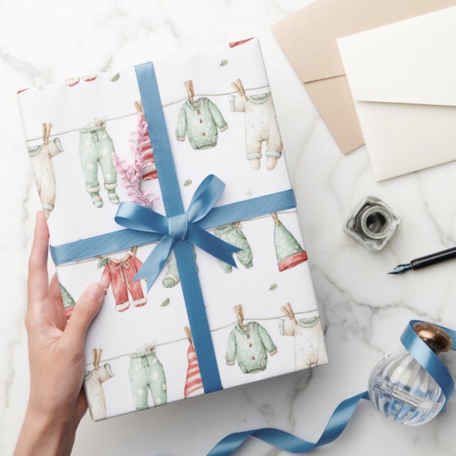 Papel De Regalo Patrón de lavandería de elfo  (Regalar)