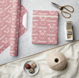 Papel De Regalo Patrón de lechuza rosada