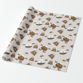 Papel De Regalo Patrón De Leopard Santa Purse En Beige