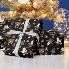 Papel De Regalo Patrón De Leopard Santa Purse En Negro