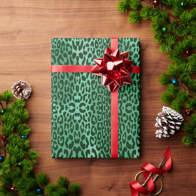 Papel De Regalo Patrón de leopardo animal simétrico sin costuras (Regalo de vacaciones)