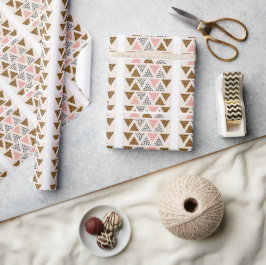 Papel De Regalo Patrón de leopardo chic y triángulo rosa