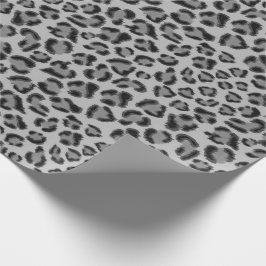 Papel De Regalo Patrón de Leopardo gris negro, patrón de chita