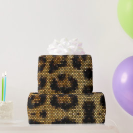 Papel De Regalo Patrón de leopardo Purpurinoso marrón