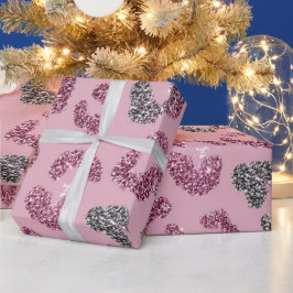 Papel De Regalo Patrón de leopardo rosa con purpurina