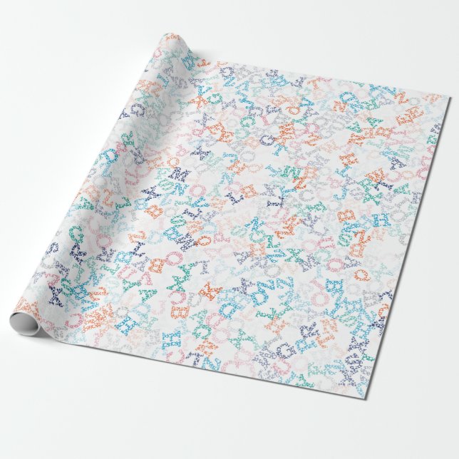 Papel De Regalo Patrón de letra Personalizado Bobble divertida (Desenrollado)