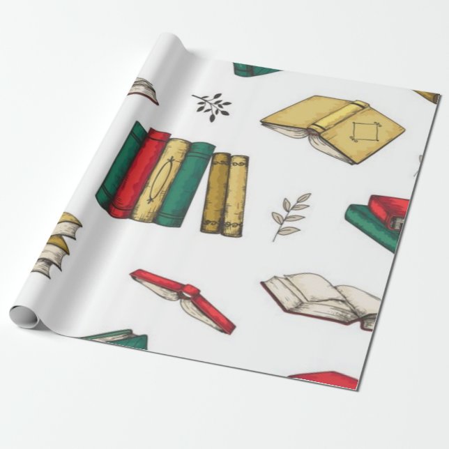 Papel De Regalo Patrón de libro (Desenrollado)