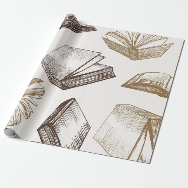 Papel De Regalo Patrón de libro (Desenrollado)