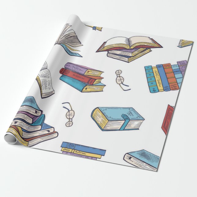 Papel De Regalo Patrón de libro (Desenrollado)