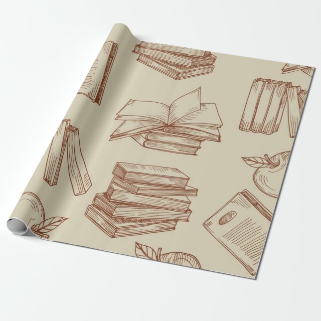Papel De Regalo Patrón de libro (Desenrollado)