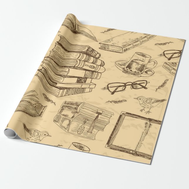 Papel De Regalo Patrón de libro (Desenrollado)