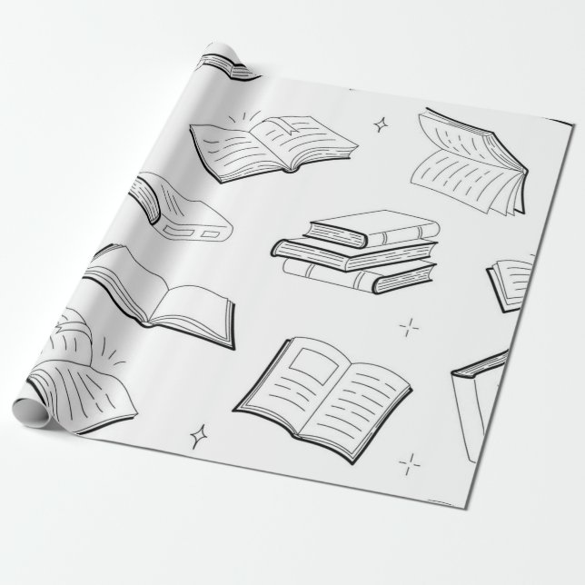 Papel De Regalo Patrón de libro (Desenrollado)